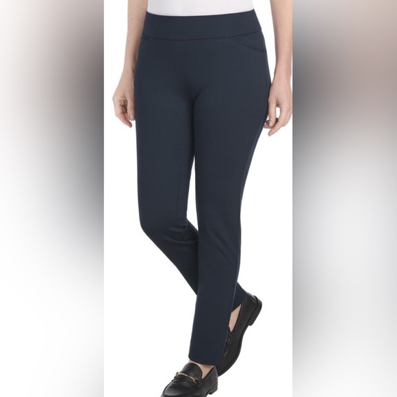 NWT Dalia Women's Tummy Control Black Mid Rise Textured Pants XL - Picture 1 of 7